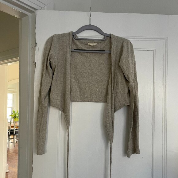 OZMA Tops - OZMA Beige Open Front Cardigan